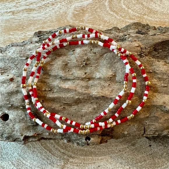 Memphis Gameday stack! miyuki delicas seed beed +14k gold filled bead bracelets - Picture 7 of 15